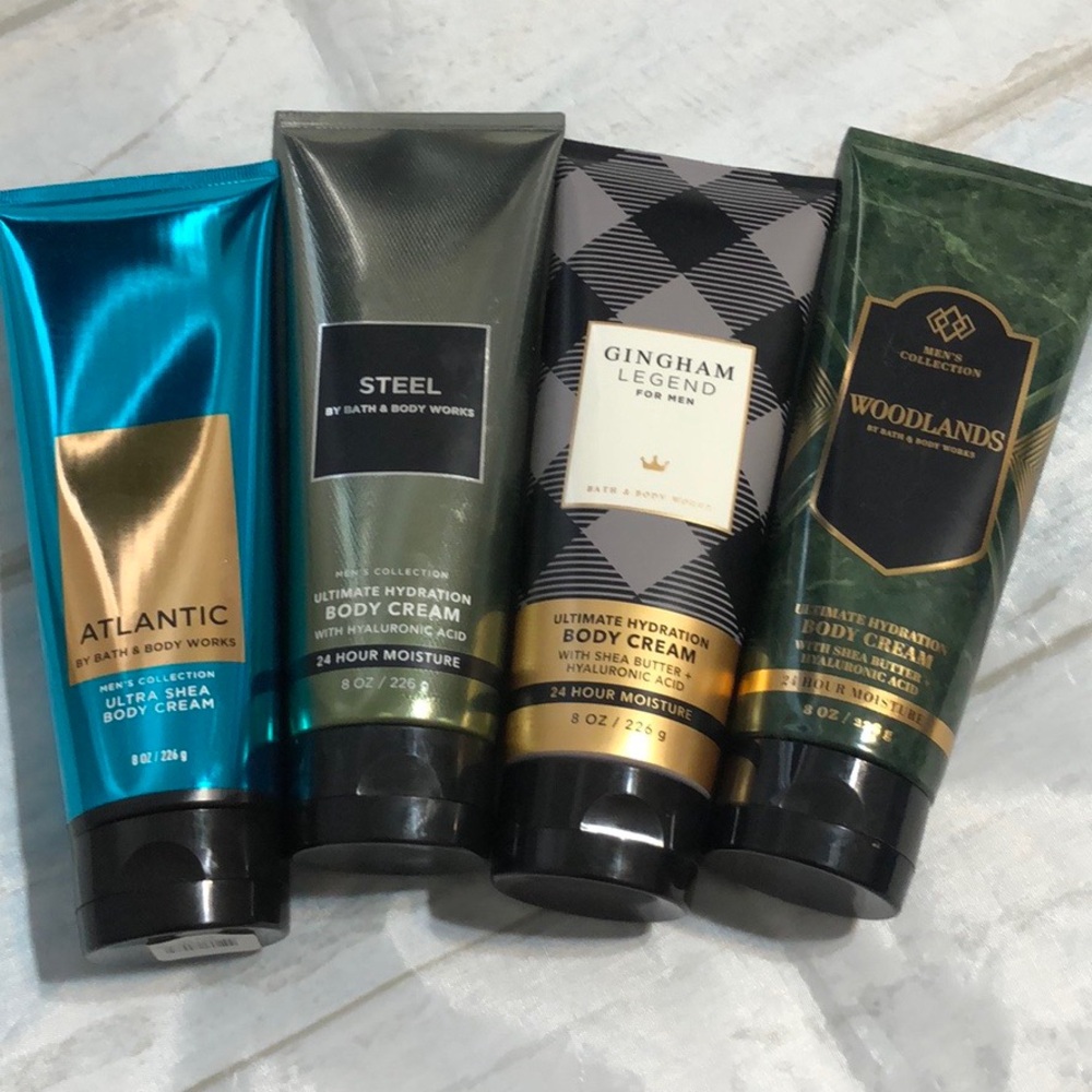 Bath & Body Works Mens Collection Body Cream Atlantic Steel Gingham Woodlands 4
